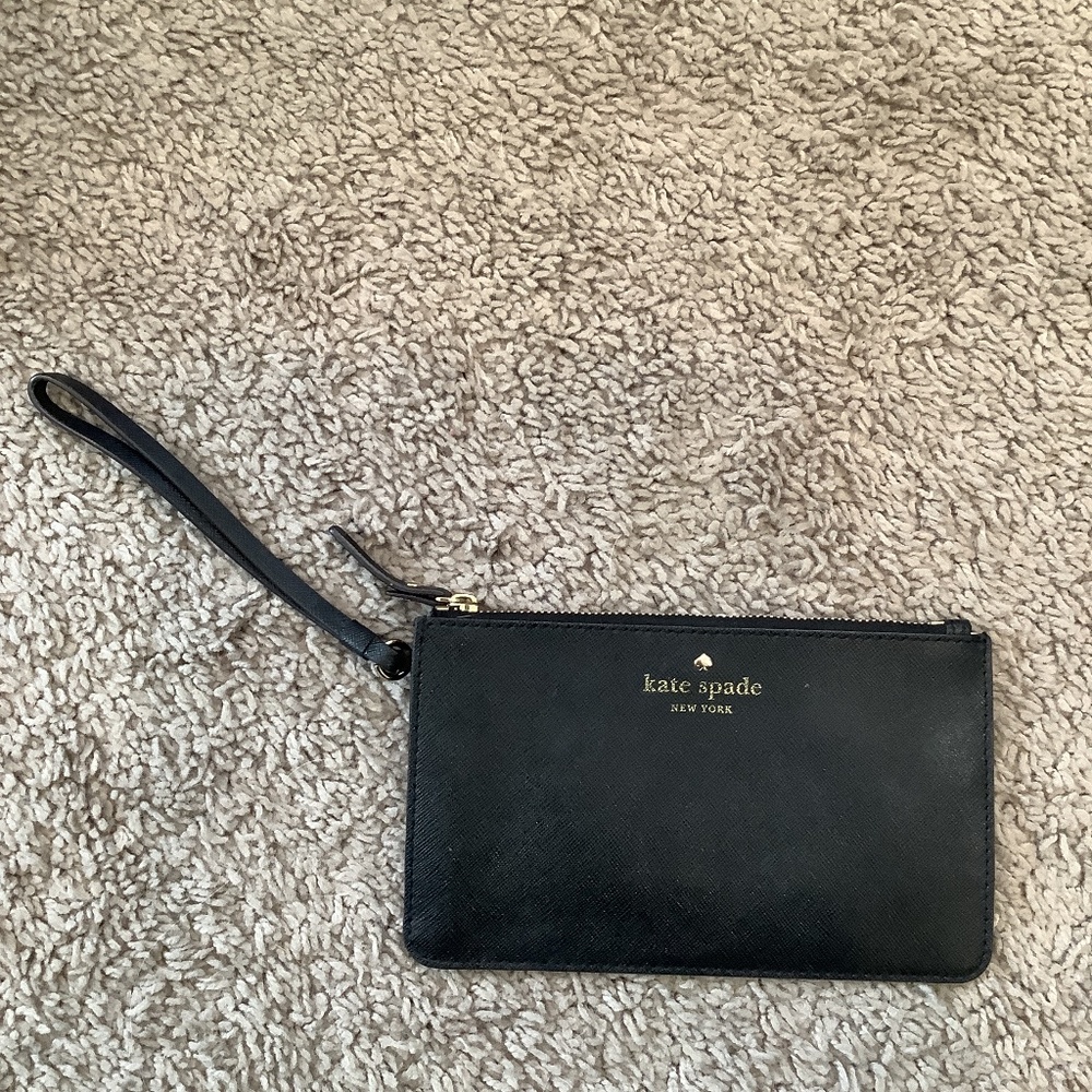 Kate Spade Black Leather Wristlet